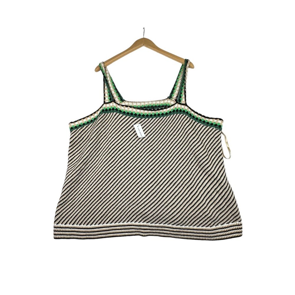 NEW Lane Bryant Embroidered Tight Knit Striped Sleeveless Tank size 26/28
